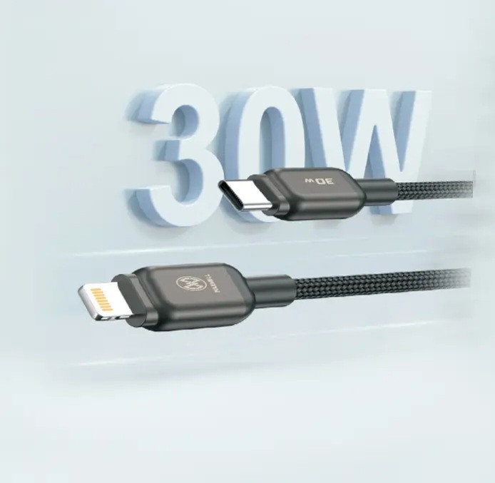 کابل تبدیل 30 واتی USB-C به لایتنینگ مکسول با طول ۱ متر Maxell USB-C to Lightning 30W